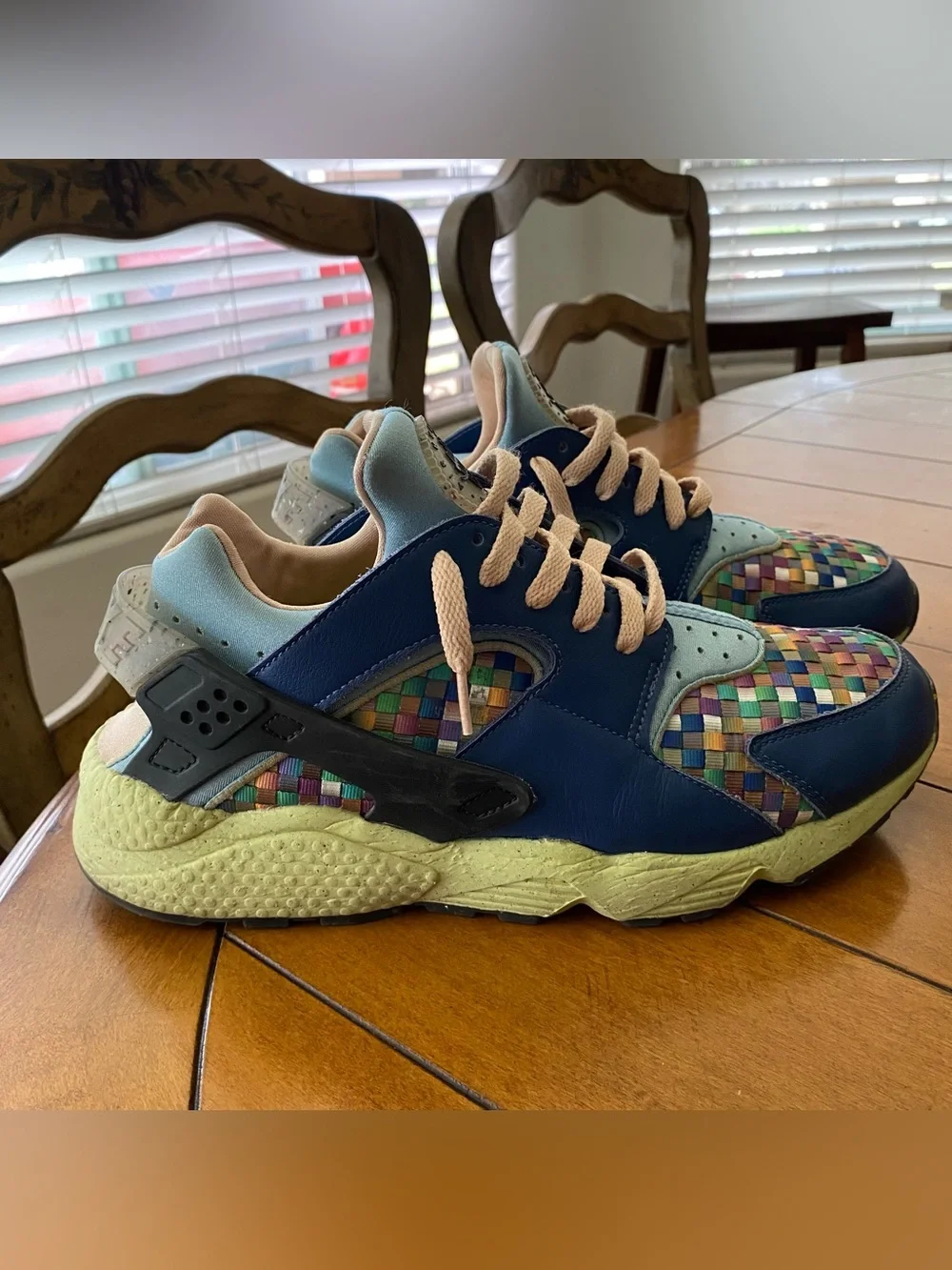 Multicolor Woven Mesh Casual Men's Sneakers - Blue & Pastel